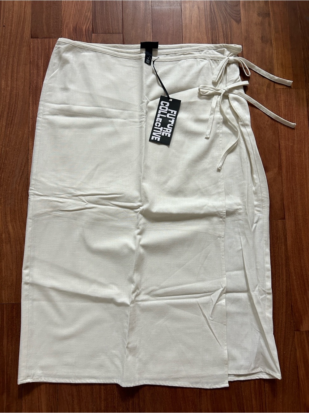 Future Collective Women's Mid-Rise Linen Midi Wrap Skirt Size Extra Large | NWT - Picture 9 of 9